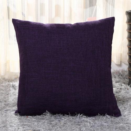 Pillow Case Home Decoration Salon Cushion Cover 50X50 Solid Pillowcase with Zipper Cotton Linen for Sofa Car Chair 45x45 40X40