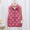 Female Short Lightweight Down Cotton Vest Jacket  Autumn Winter Slim Warm Sleeveless Waistcoat Women's Casual Wear