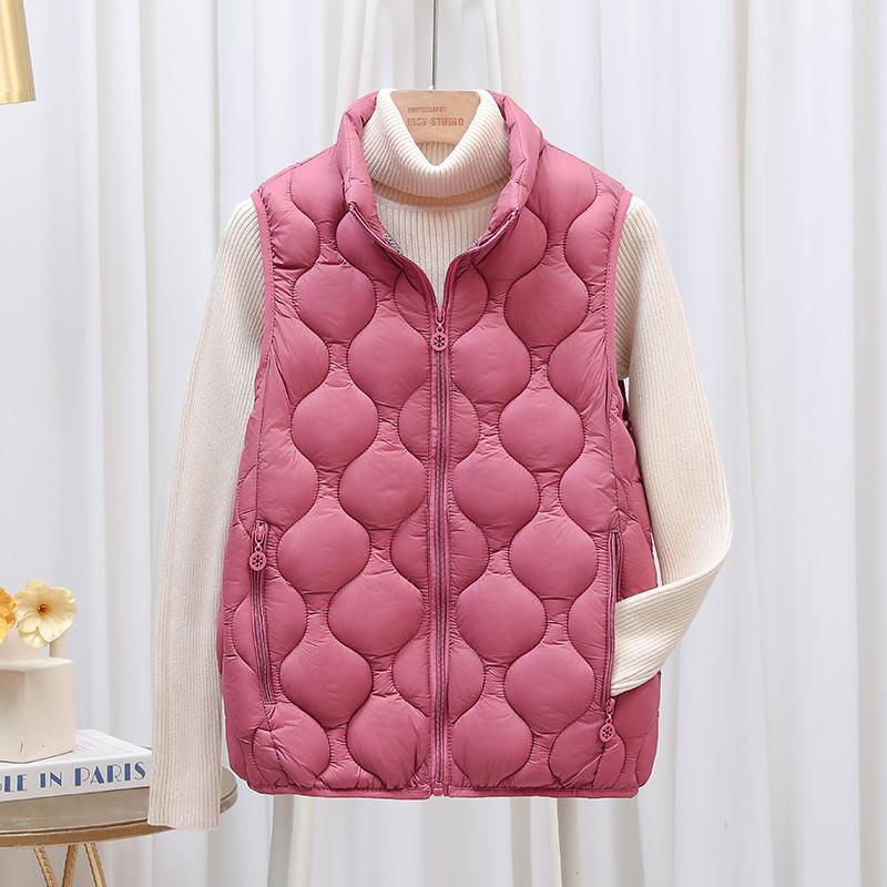 Female Short Lightweight Down Cotton Vest Jacket Autumn Winter Slim Warm Sleeveless Waistcoat Women's Casual Wear