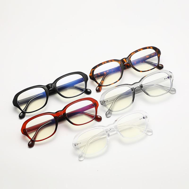 66016 New Anti-Blue Flat Mirror 2024 Oval Plain Makeup Thin Glasses Frame Internet Celebrity Street Shot Glasses