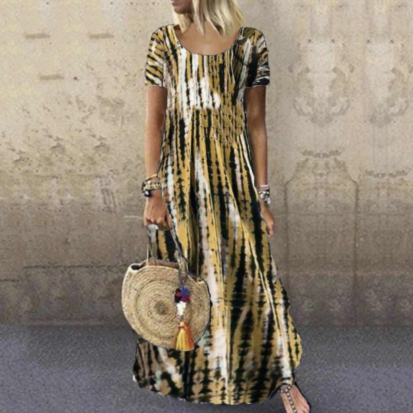 

Maxi Dresses for Women Casual Style Boho Dresses for Women Spring Dresses for Women Sundresses for Women Comfortable Fit XL жовтий