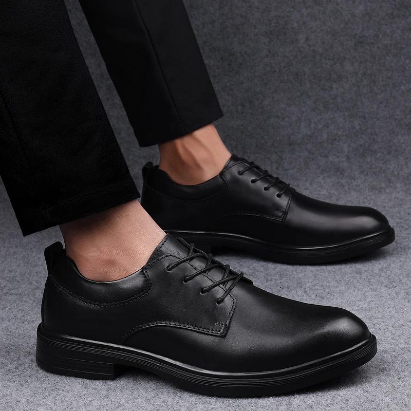 Tamanho Grande Couro Genuíno Sapatos Casuais Masculinos Oxfords de Alta Qualidade Caminhada de Lazer Sapatos Formais Masculinos Negócios Elegante Vestir Sapatos Masculinos