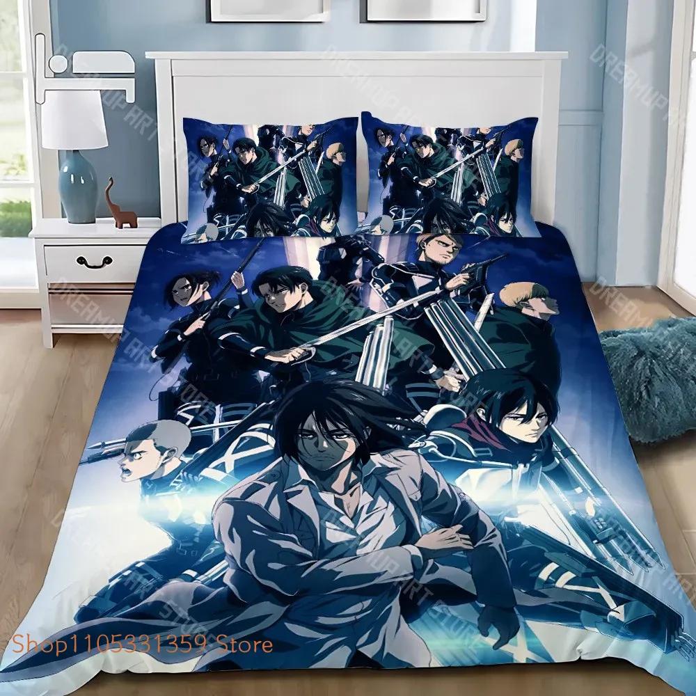 A-Attack Titan Duvet Cover Set Cover For Kids Boy Anime Bedding Sets Bedclothes Bedroom Deco Pillowcase75 X 50Cm