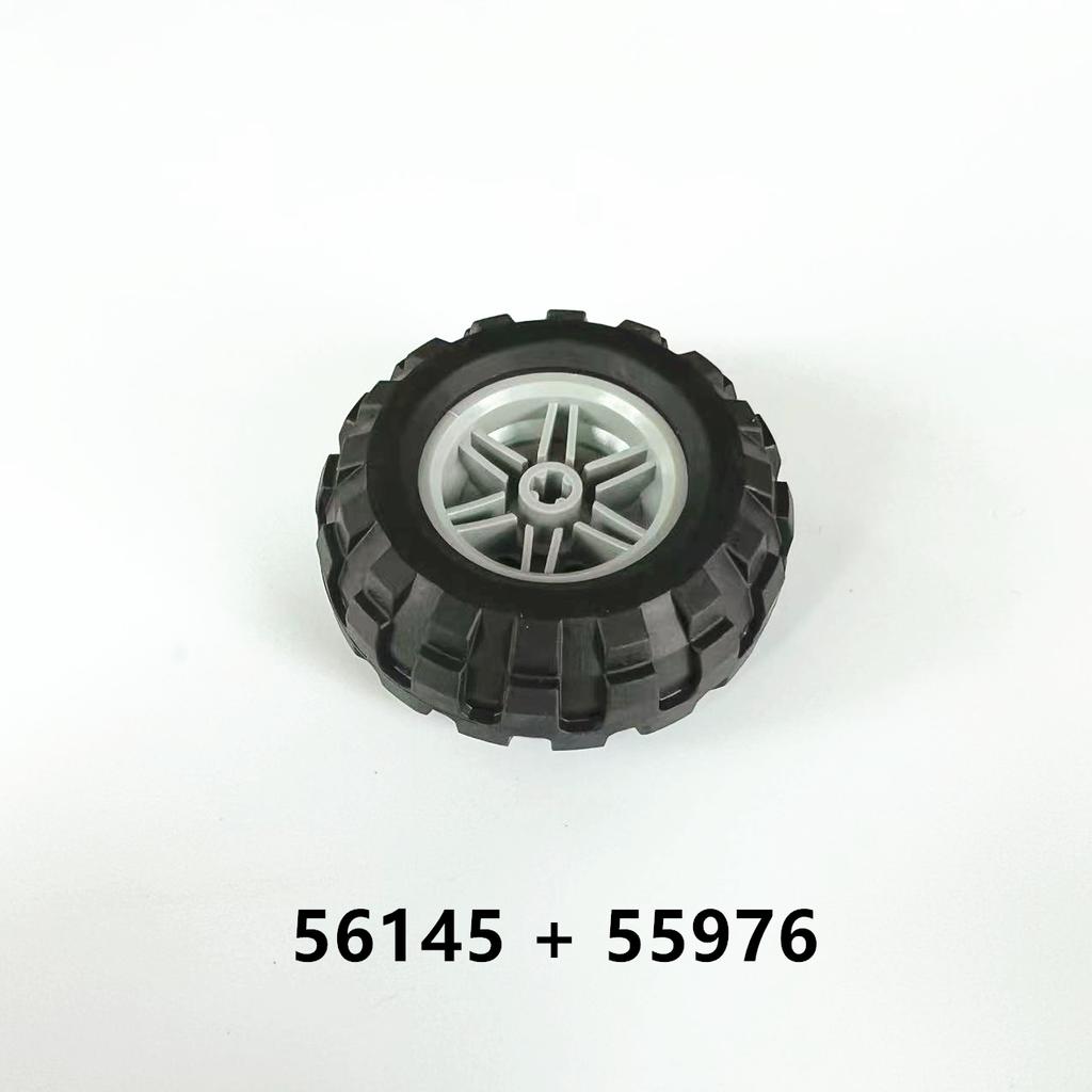 Rainbow Pig MOC Parts Wheel 56145 + Tire 44309 15413 55976 70695 Compatible Bricks DIY Building Blocks Particle Kid Toy Gift
