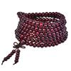 108 Red-Brown Sandalwood Buddhist Beads Bracelet, Wraps 3 Times, Star Style Rosary