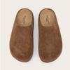 Fashion Retro Brown Faux Suede Platform Slippers Women Fashion Round Toe Thick Bottom Slide Sandals Comfortable Non-Slip Casual Shoes