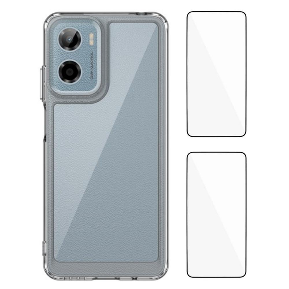 

Серія WANLONFENG MF2 Для Motorola Moto G05 4G Чохол TPU Акриловий Прозорий Чохол для Телефону з 2 шт. Загартованою Скляною Плівкою Type A