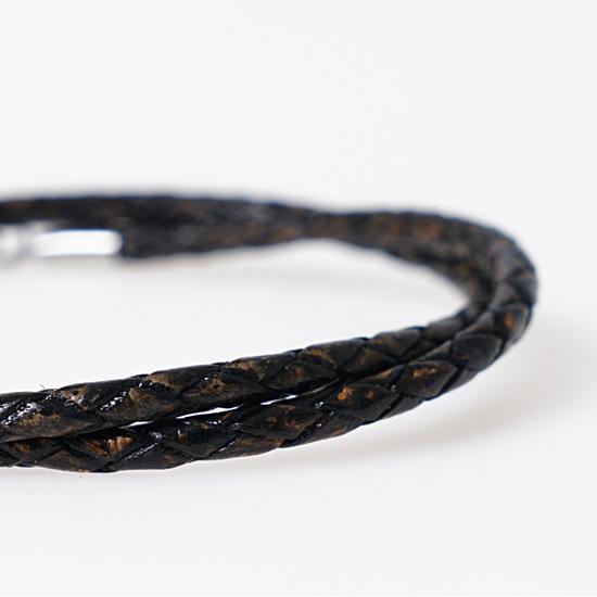 Jbans Classic Ring Bar Layered Slim Leather Bracelet (C1902-Ac480Dgr)