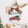 Unique Red And Black Plaid Wooden Christmas Tag For Stylish Indoor Holiday Decor