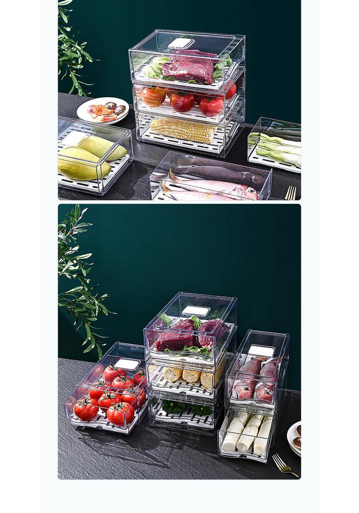 Opbergbox voor Lade Koelkast-Vriezer: Voedselveilige Organizer voor het Bewaren van Fruit & Groenten