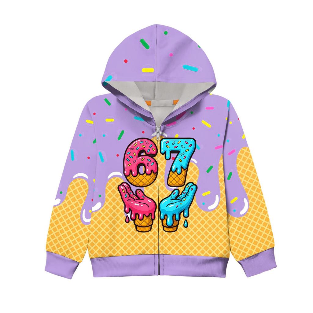 Kinder Langarm Locker Bedruckte Reißverschlussjacke