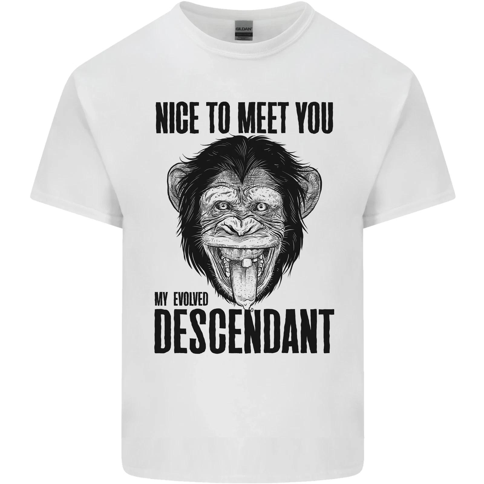 Chimp Evolved Descendant Funny Monkey Ape Kids T-Shirt Childrens M