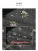 Retro Puff Sleeve Chiffon Floral Velvet Patchwork Dress - Waist-Cinched Short Skirt