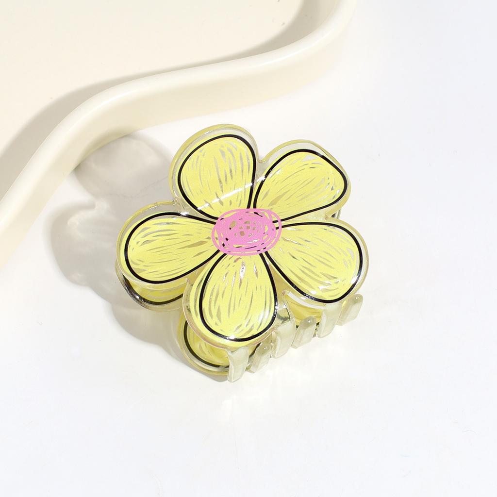 1pc Manga flower hair clip, girlish style, disheveled temperament, grabbing clip, internet celebrity, large shark clip