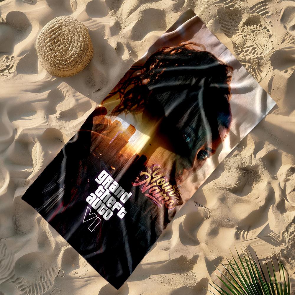 Gta Customizable Name Beach Towel Super Soft Microfiber Quickdry Fabric Portable for SwimmingBeachCamping Travel Beach AccessoriesGym