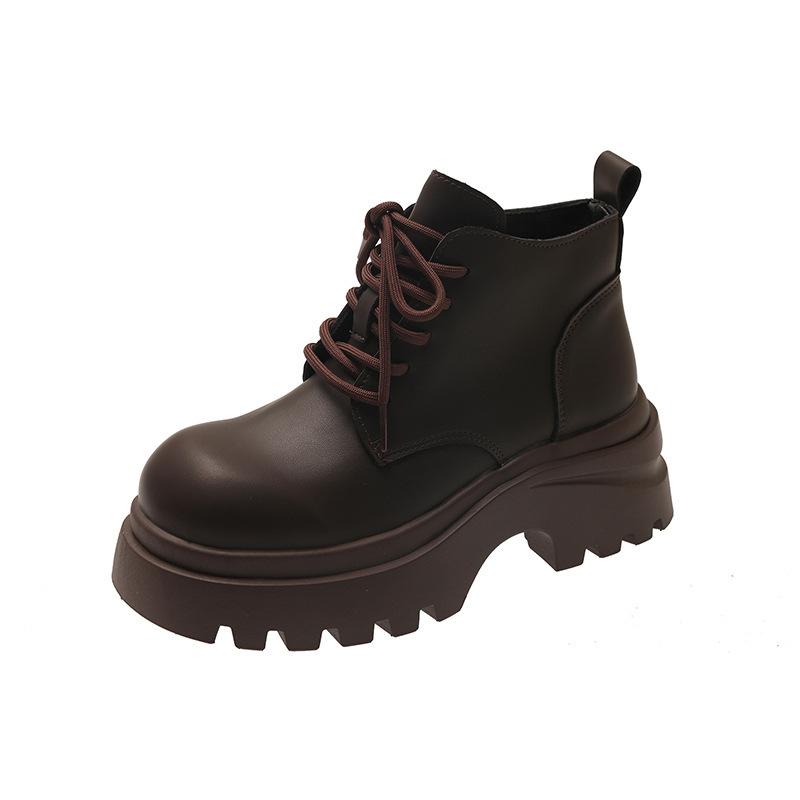 

Martin boots women s new autumn thick-soled heightening retro small cowboy boots short boots 35 коричневый