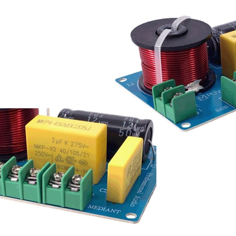 2 Pieces 3-Way Audio Frequency Dividers HiFi Filter Circuit Board Stereo Speaker Crossover Filters Treble/Alto/Bass 200W