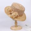 New retro British flat top top hat women's organza sun hat summer big edge breathable sun protection beach hat