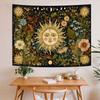 2D Sun Face Tapestry 2D Printing Floral Moon Phases Living Room Bedroom Wall Decor