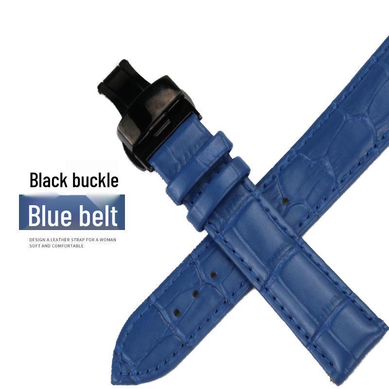 Genuine Leather Rose Gold & Silver Bamboo Pattern Quick Release Watch Strap with Butterfly Buckle (20mm/22mm)