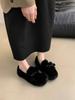 Women's Plush White Furry Fairy Shoes - Autumn/Winter Velvety Bean Style for Expecting Moms