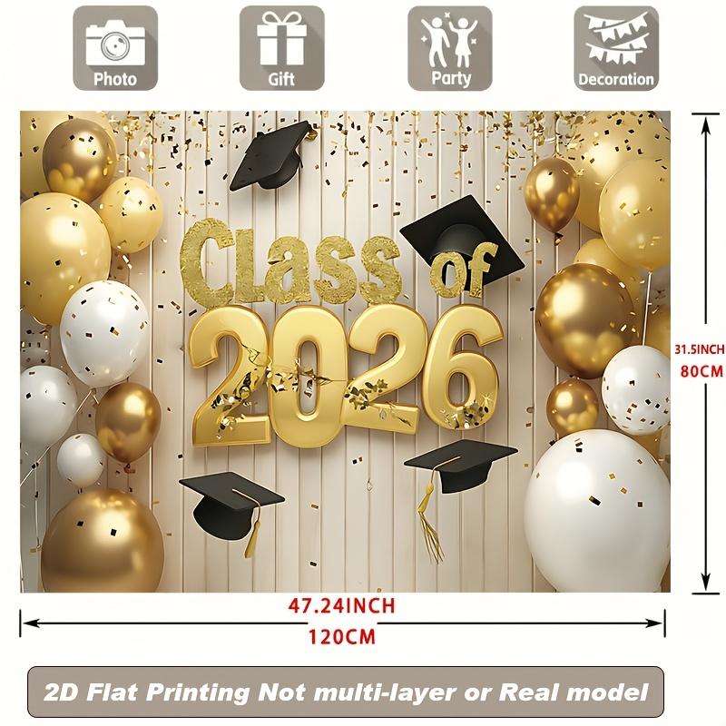 2D 1 piece background fabric for the graduation party of the 2026 graduating class polyester banner decoration