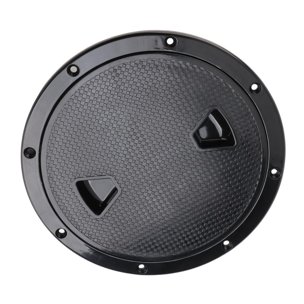8in Round Deck Plate UV Resistant Black Inspection Hatch Cover for Marine Boat RV