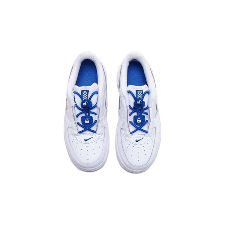 Nike Air Force 1 Toggle Hook and loop Low top Toddler Shoes White Blue Infant And Toddler CU5289-100