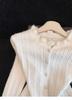 Women's French Style Red Patchwork Knit Cardigan - Autumn/Winter 2026