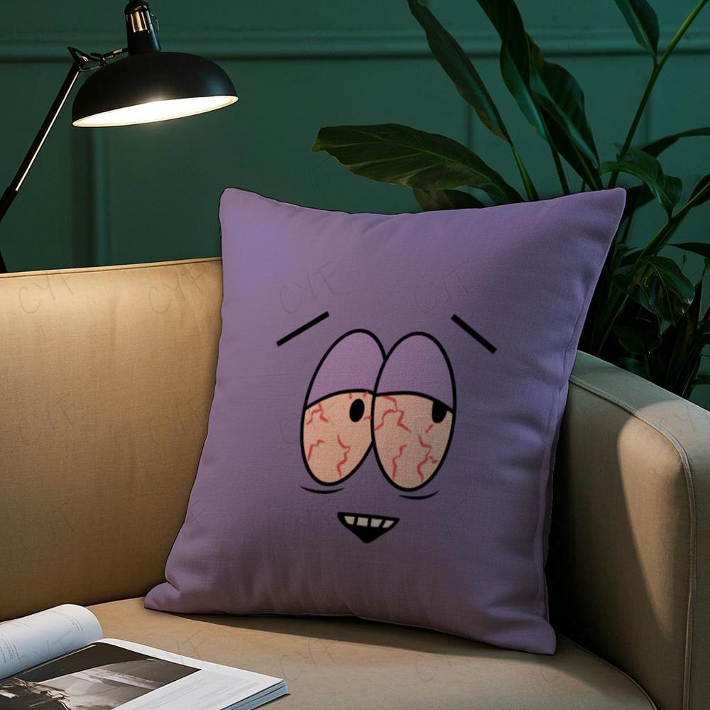 Southpark Handtuch Kissenbezug Anti-Hausstaubmilben Kissenbezug Unsichtbarer Reißverschluss Seidiger Kurzplüsch Sofakissenbezug