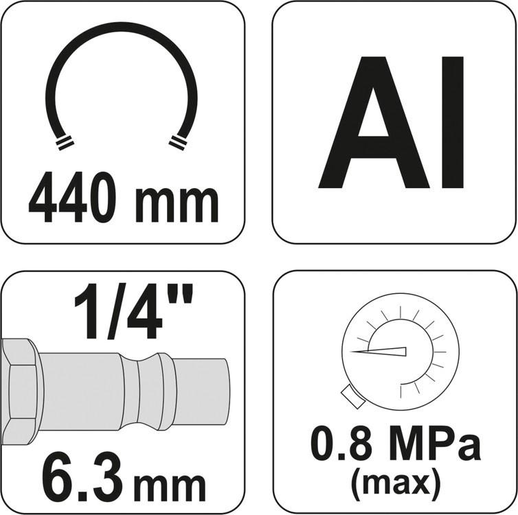 YT-2370 YATO Tire Inflator with Pressure Gauge
