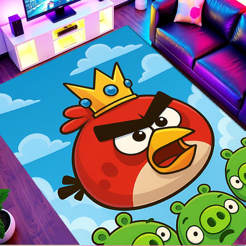 Angry Birds Print Rug, Washable Floor Carpet, For Entryway Dorm Laundry Room Office Study, Home Decor Birthday Christmas Gift