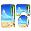 Beach Coconut Ocean View Printed Toilet Carpet Bathroom Decorative Absorbent Floor Mat