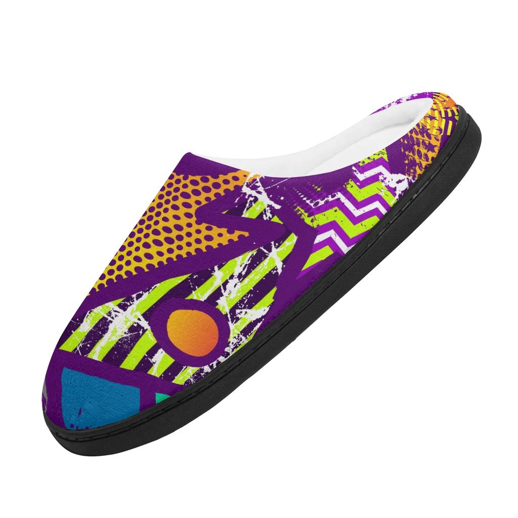 1 Pair Unisex Comfortable Warm Cotton Indoor Slippers Soft Plush House Shoes Lightweight Anti Slip Sole For Winter Home Wear