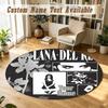 Round Rug Custom NameLana Del Rey Pattern Non Slip Carpet Home Floor Decor