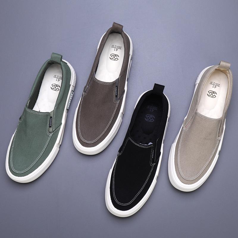 Pantofi de primăvară respirabili pentru bărbați Pantofi de pânză pentru bărbați Versiune ușoară și lată a pantofilor de pânză cu un picior Pantofi casual din pânză Old Beijing