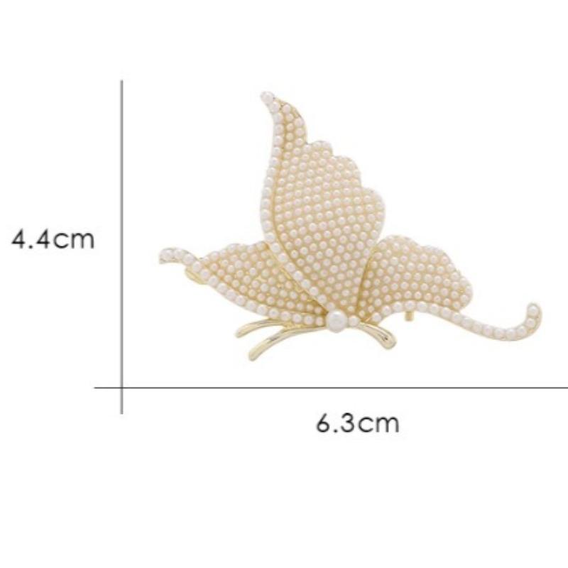 Exquisite Pearl Butterfly Lapel Pins for Women Elegant Chest Brooch Suit Coat Accessory Chest Pins