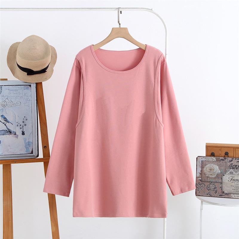 

Осенне-зимняя свободная пижама с длинными рукавами для кормления грудью M