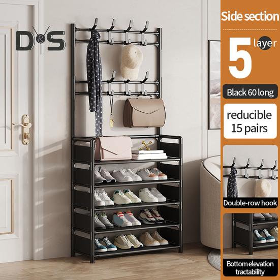 Multi-Layer Shoe Rack Doorway Clothes Hanger High Stability Simple Installation Shoes Shelf Floor-Standing Storage Rack