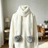 Soft Plush Pom Pom Scarf Faux Fur Neck Warmer New Plush Scarf  Women