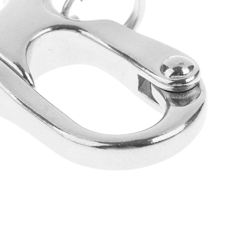 Stainless Steel 2 Inches Nautical Pull Lock Carabiner Quick Release Buckle Shackle Connector Diy Marine Boat Ship Lanyard Links