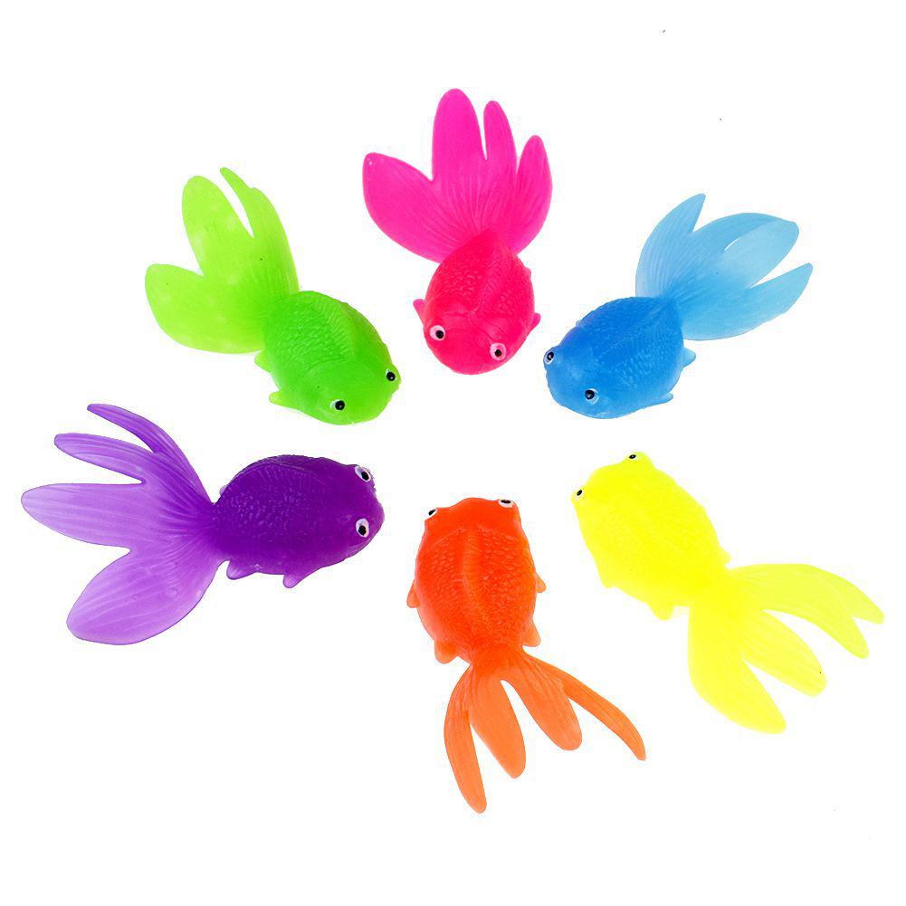 Colorful TPR Spider, Grasshopper, Lizard, Snake, and Goldfish Prank Toys Set