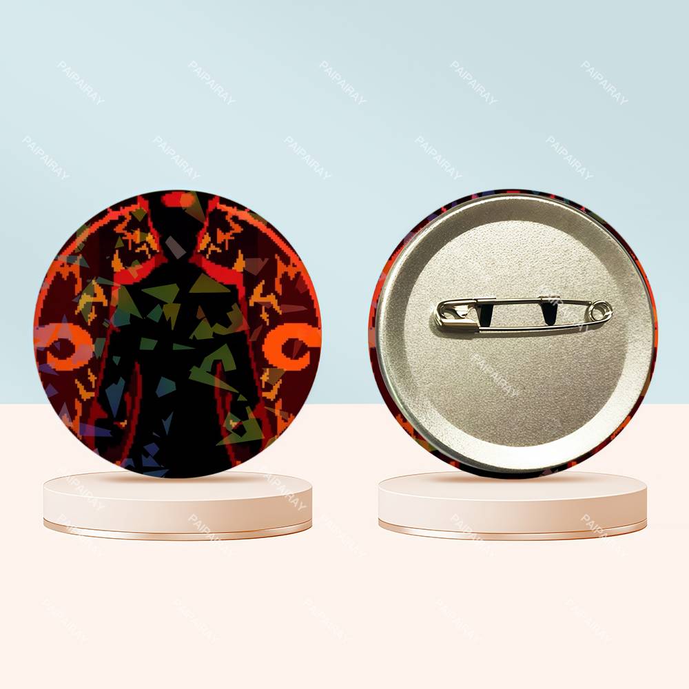 Horror Game Dark Deception Round Badge for Backpack Accessories Laser Lapel Pins Jewelry Gifts