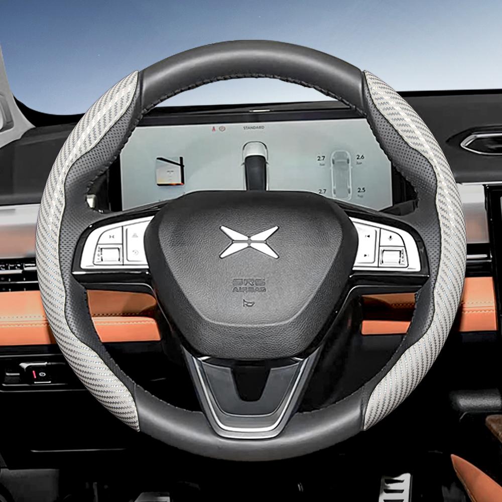 Zkfan8 Convient pour le volant Xpeng Texture Fibre de Carbone avec Design Segmenté à Libération Rapide, Durable, pour les Modèles Tels que G6 G9 P7 P7+