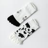 5 Pairs New Women's Five Finger Socks Sweet  Milk BlackWhite Stripes Cotton Summer Shallow Split Toe Socks Girls Sports Socks