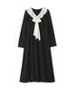 Natural Beauty Basic Casual Frill Color Dot Black Base Women's Dress, Dress,