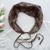 Korean version of idyllic fashion Spice Girl crochet triangle scarf headscarf women's bag head spring and summer headband lace French square scarf