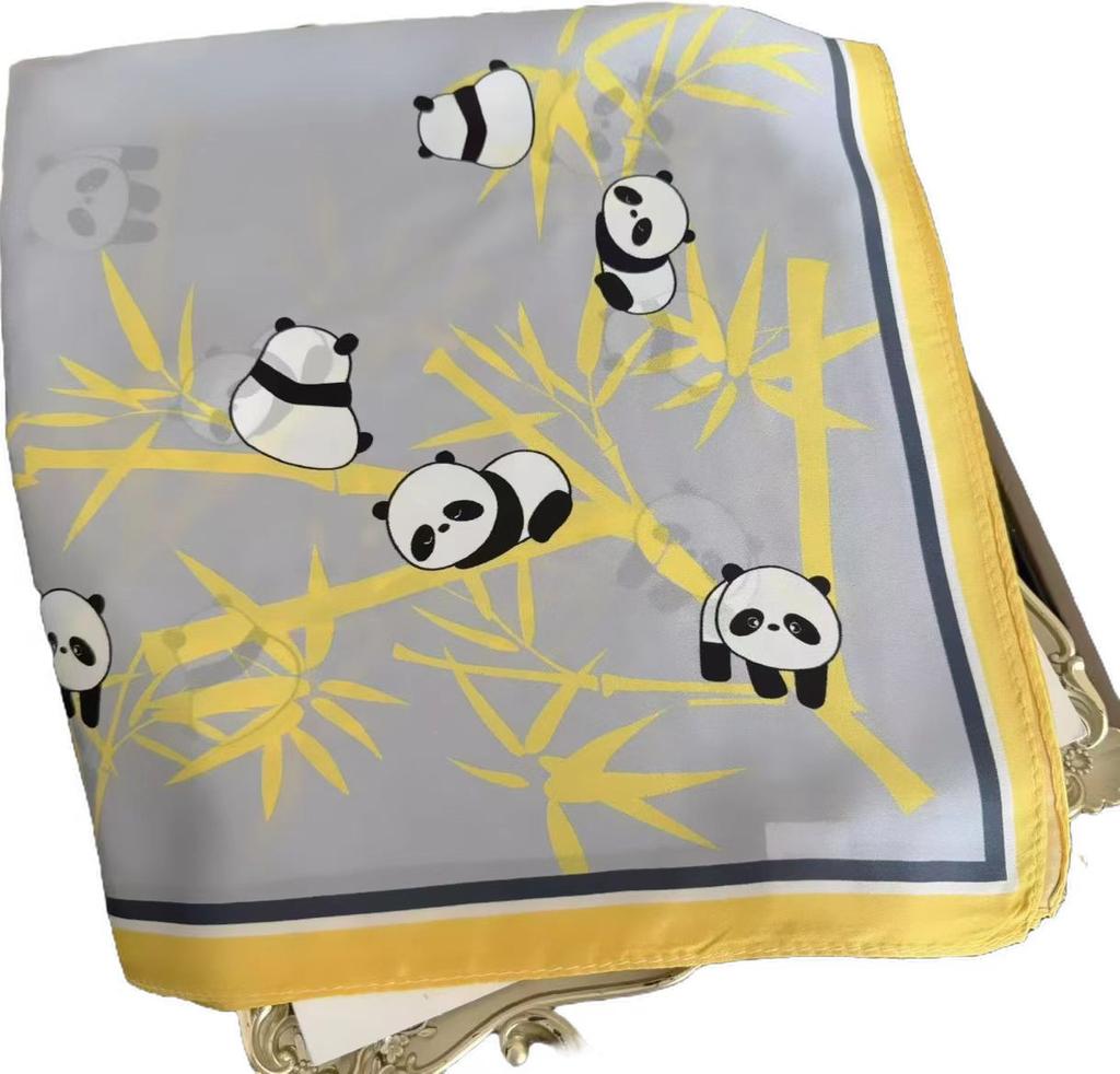 100% Pure Natural Silk Scarf, Women's Printed Large Handkerchief, Square Scarf, Wrapped Scarf, Mulberry Tree Spring Fashionable High-quality Headscarf