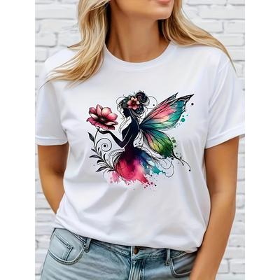 Europäische Größe Europäische Größe Damen Freizeit Kurzarm-T-Shirt