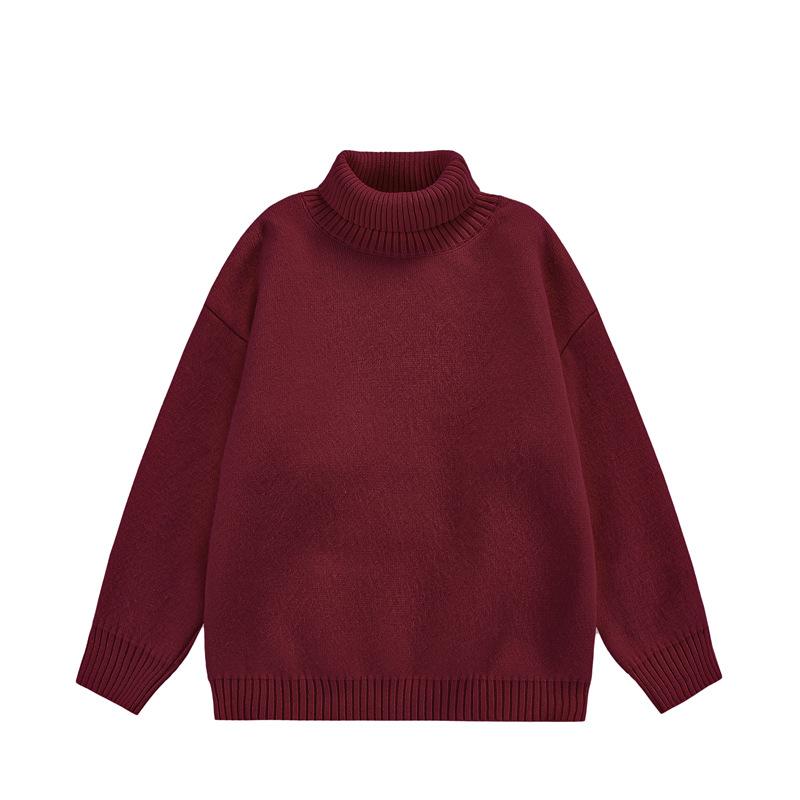 Turtleneck sweater for men in autumn and winter, large size velvet bottoming shirt, trendy inner wear, Hong Kong style loose knitted sweater